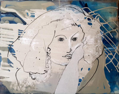 BLUE LADY - Acryl auf Leinwand - 100x80cm