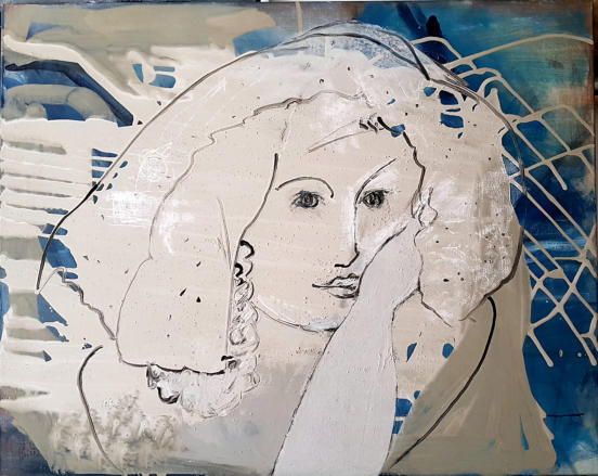 BLUE LADY - Acryl auf Leinwand - 100x80cm